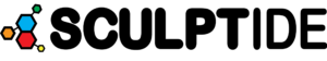 sculptide logo black font transparent background with peptide