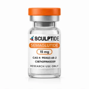 Sculptide Semaglutide 15mg vial with orange cap research peptide for weight loss Canada