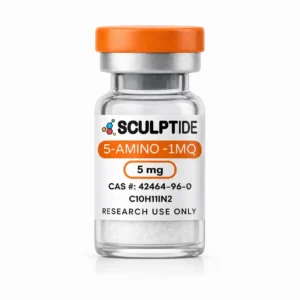 Sculptide 5-Amino-1MQ 5mg vial with orange cap research peptide for fat burning Canada